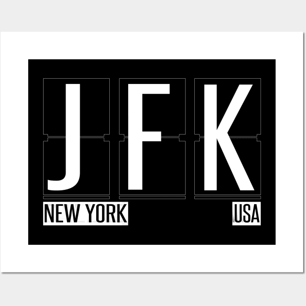 JFK - New York Airport Code Souvenir or Gift Shirt Wall Art by HopeandHobby